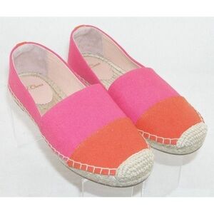 J.Crew Colorblock Espadrilles Pink Orange Flats Size 7 NWT Summer Beach